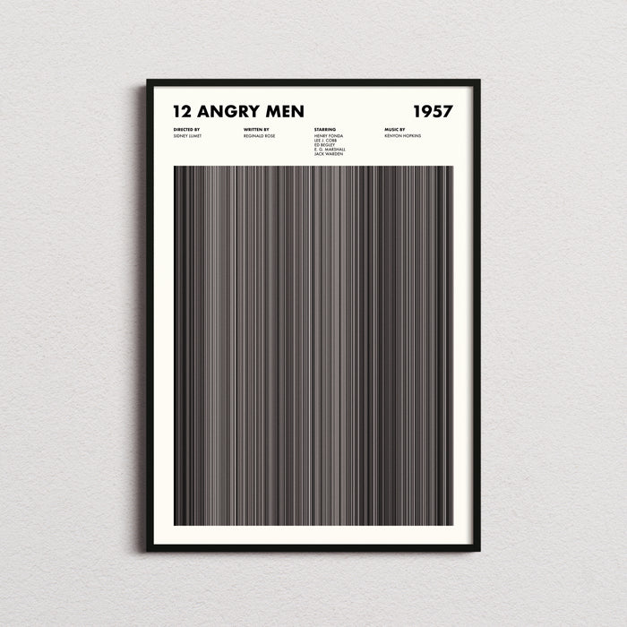 12 Angry Men Movie Barcode Poster