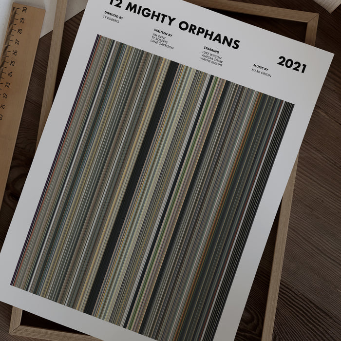 12 Mighty Orphans Movie Barcode Poster