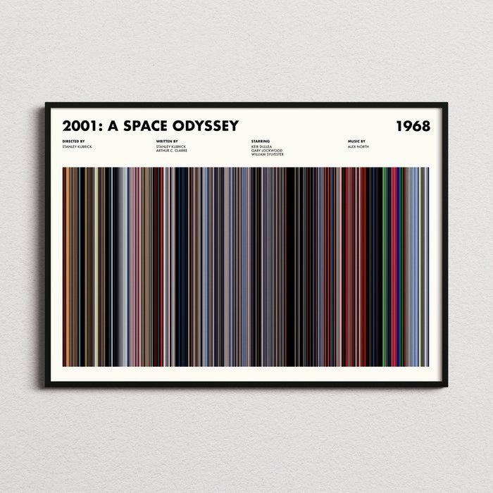2001 A Space Odyssey Movie Barcode Poster