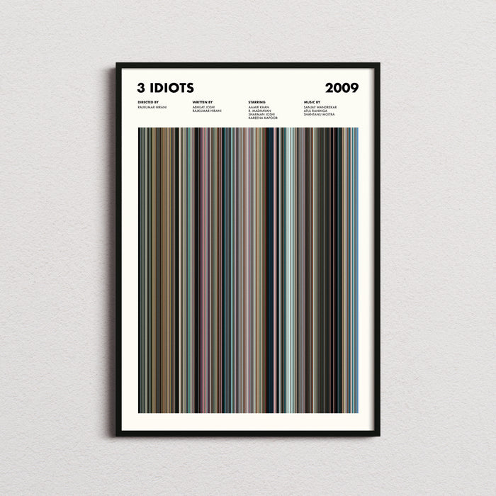 3 Idiots Movie Barcode Poster