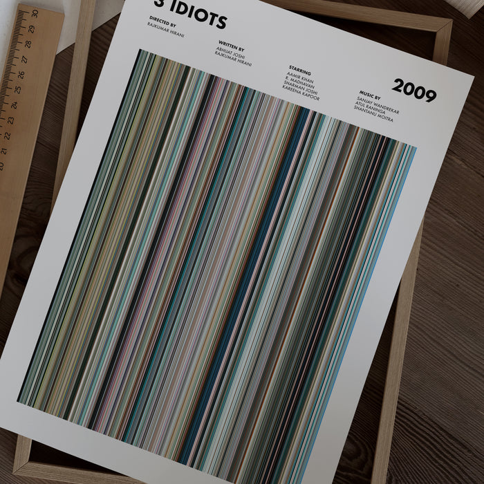3 Idiots Movie Barcode Poster