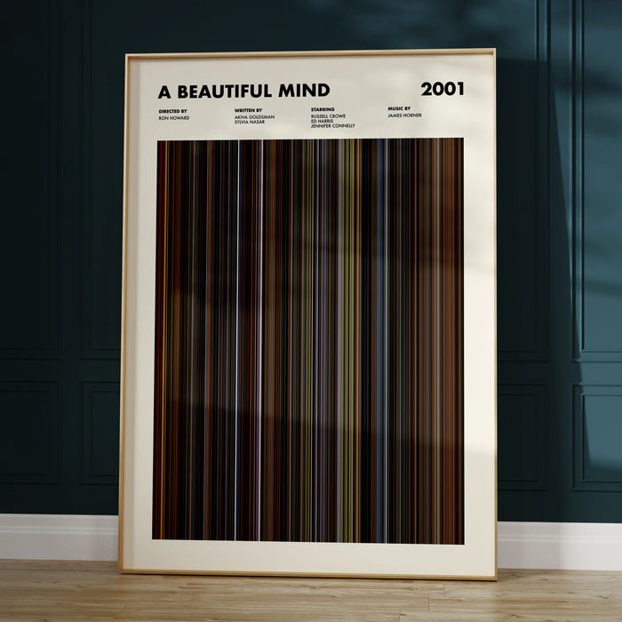 A Beautiful Mind Movie Barcode Poster
