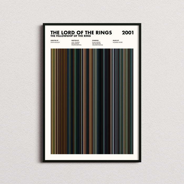 Lord of the Rings The Fellowship of the Ring Movie Barcode Poster