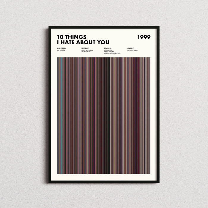 10 Things I Hate About You Movie Barcode Poster