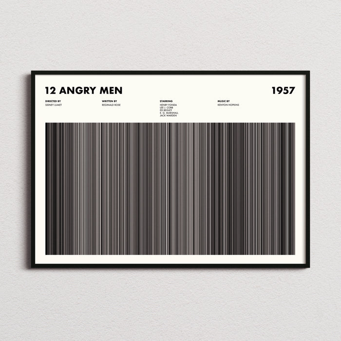 12 Angry Men Movie Barcode Poster