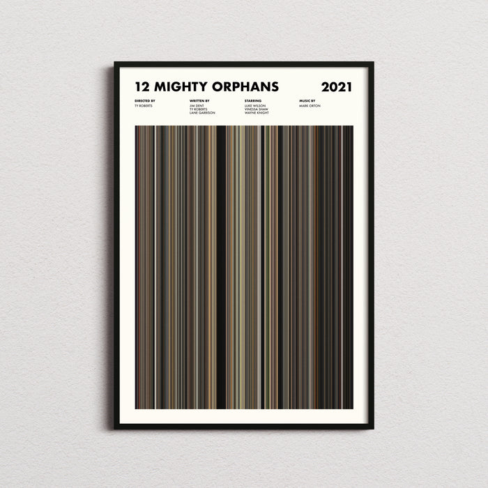 12 Mighty Orphans Movie Barcode Poster