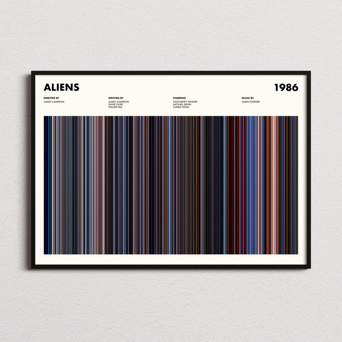 Aliens 1986 Movie Barcode Poster
