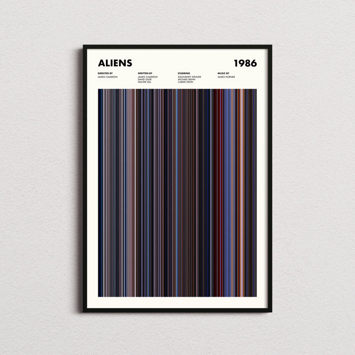 Aliens 1986 Movie Barcode Poster