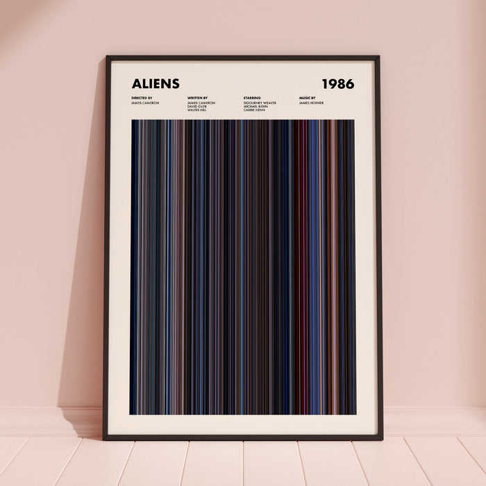 Aliens 1986 Movie Barcode Poster