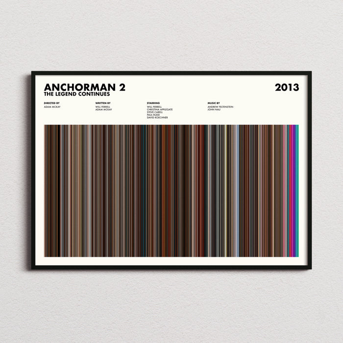 Anchorman 2 Movie Barcode Poster