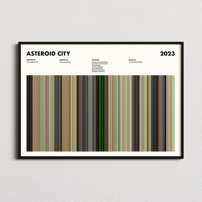 Asteroid City Movie Barcode Poster