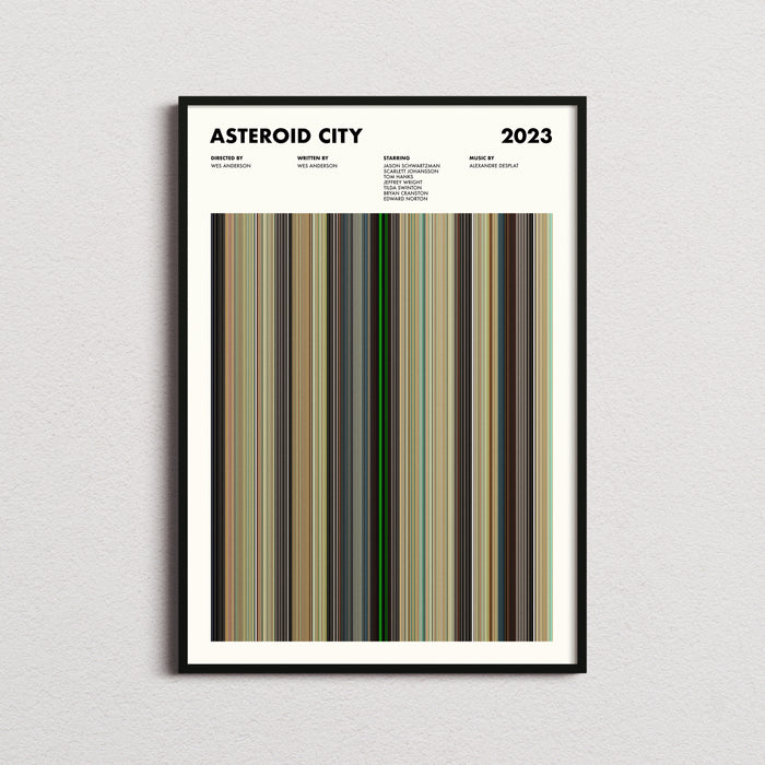 Asteroid City Movie Barcode Poster