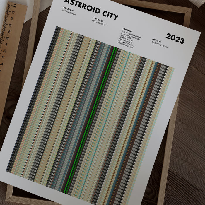 Asteroid City Movie Barcode Poster