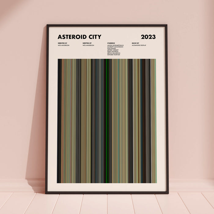 Asteroid City Movie Barcode Poster