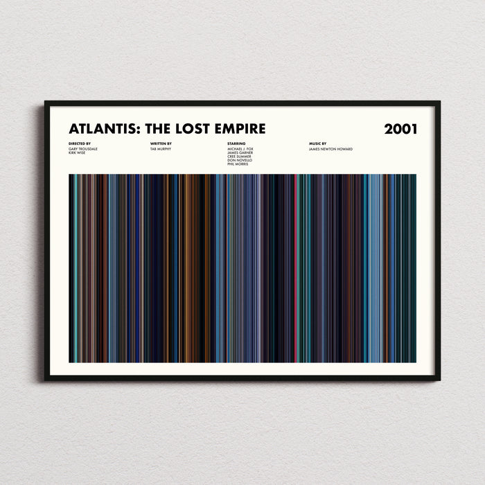 Atlantis The Lost Empire Movie Barcode Poster