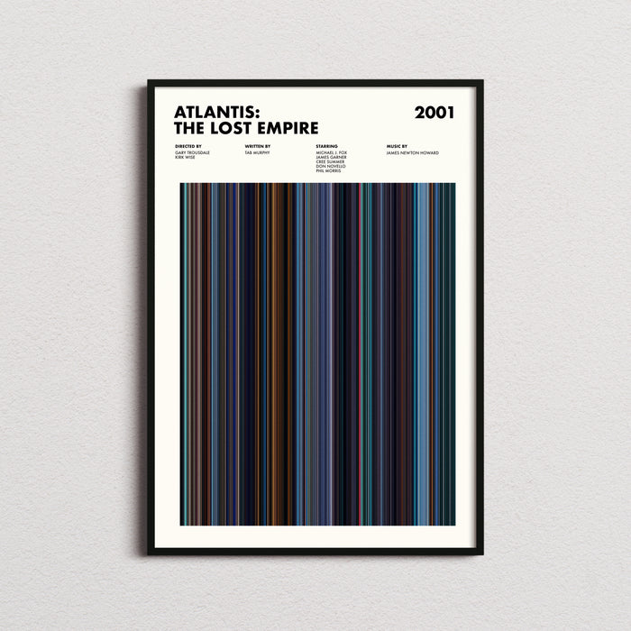 Atlantis The Lost Empire Movie Barcode Poster