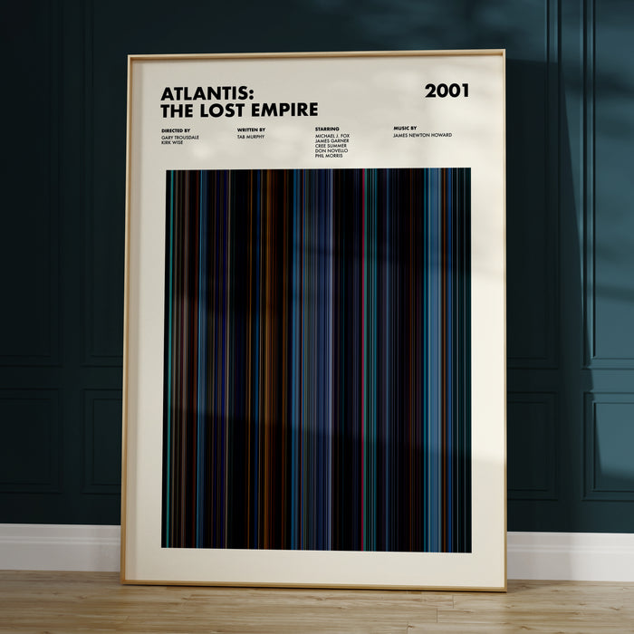Atlantis The Lost Empire Movie Barcode Poster