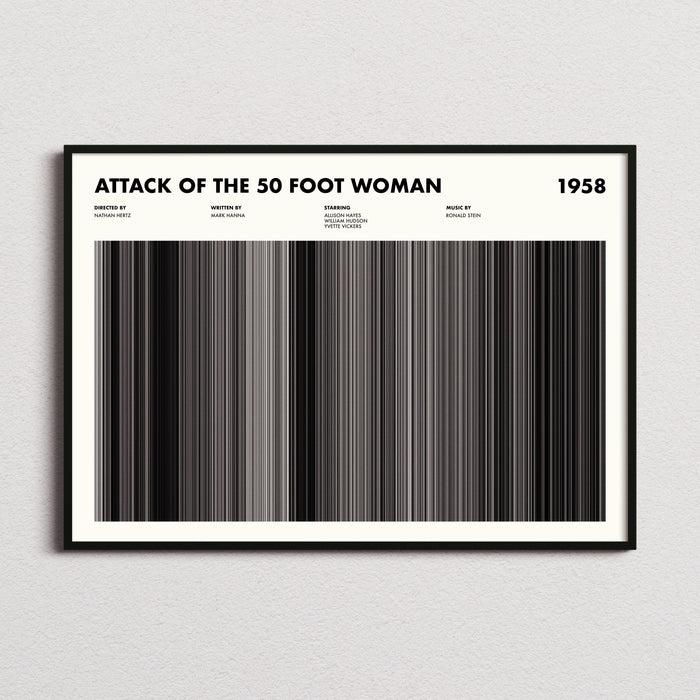 Attack Of The 50 Foot Woman Movie Barcode Poster