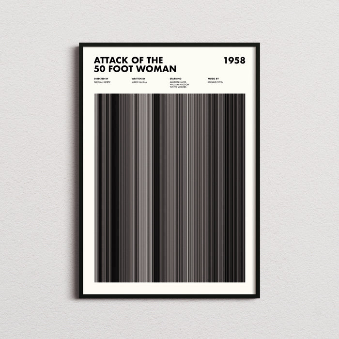 Attack Of The 50 Foot Woman Movie Barcode Poster