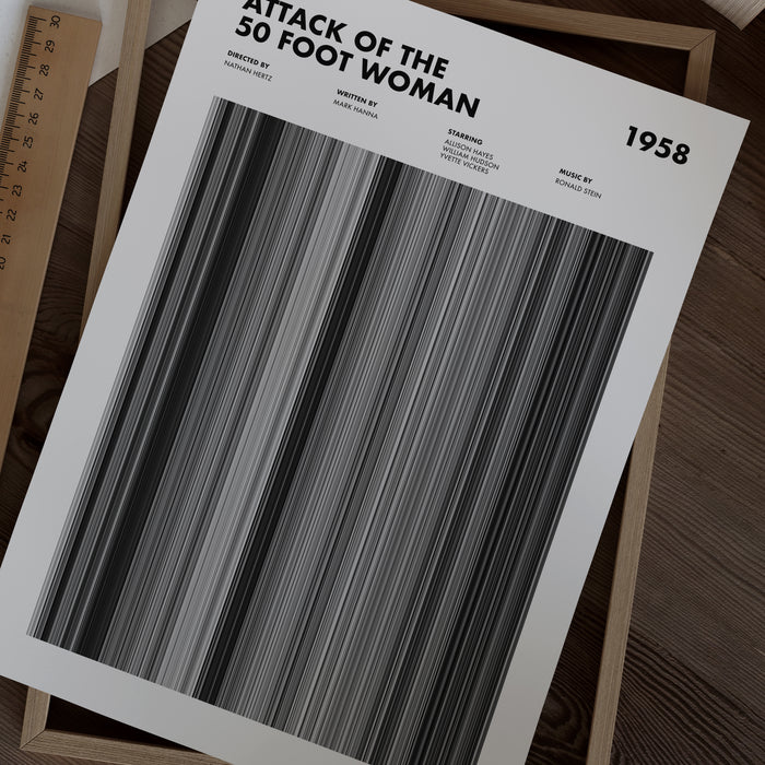 Attack Of The 50 Foot Woman Movie Barcode Poster