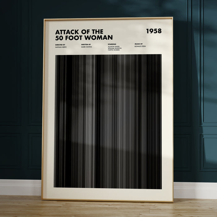 Attack Of The 50 Foot Woman Movie Barcode Poster