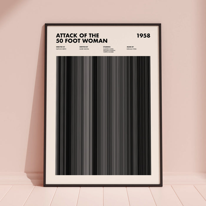 Attack Of The 50 Foot Woman Movie Barcode Poster