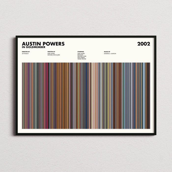 Austin Powers in Goldmember Movie Barcode Poster