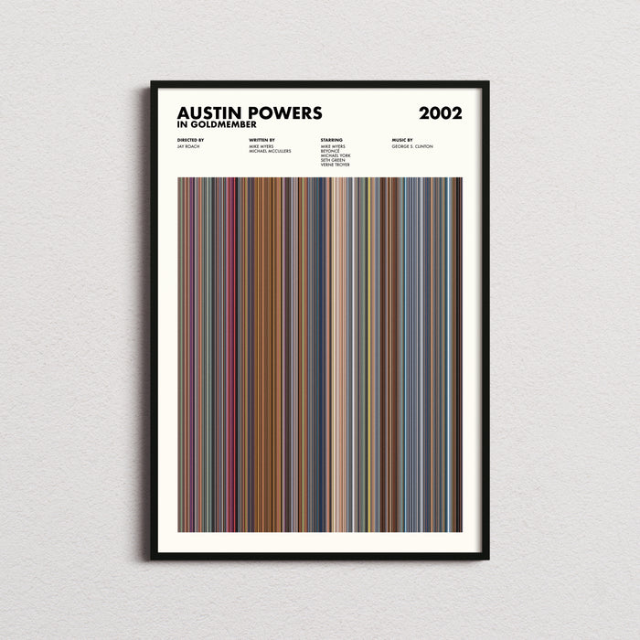 Austin Powers in Goldmember Movie Barcode Poster