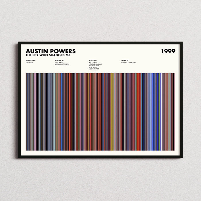 Austin Powers The Spy Who Shagged Me Movie Barcode Poster