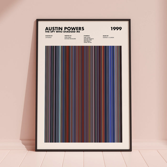 Austin Powers The Spy Who Shagged Me Movie Barcode Poster