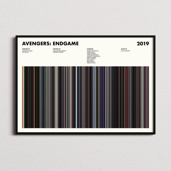 Avengers Endgame Movie Barcode Poster