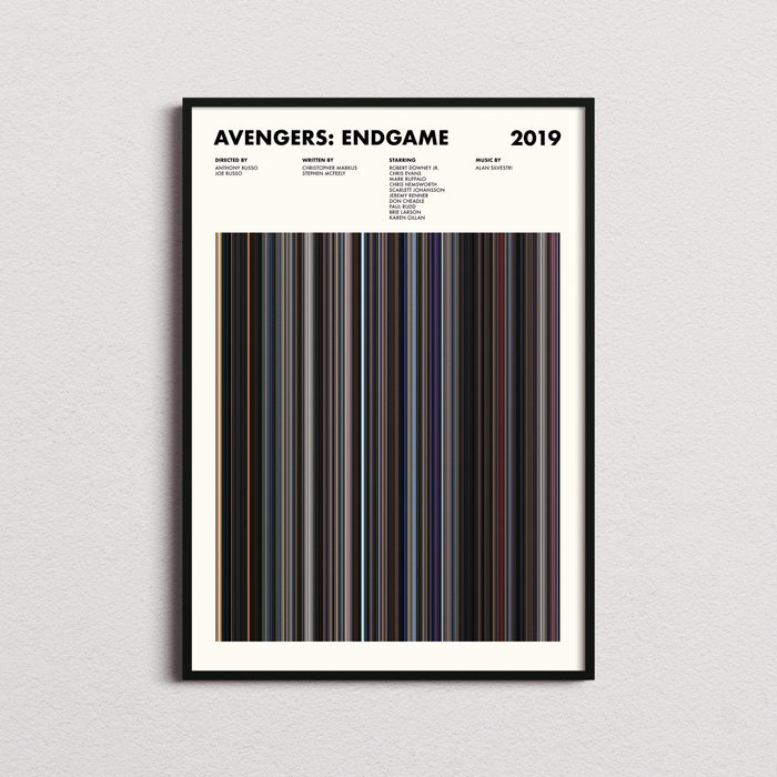 Avengers Endgame Movie Barcode Poster