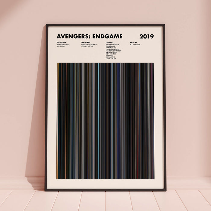 Avengers Endgame Movie Barcode Poster
