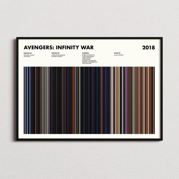 Avengers Infinity War Movie Barcode Poster