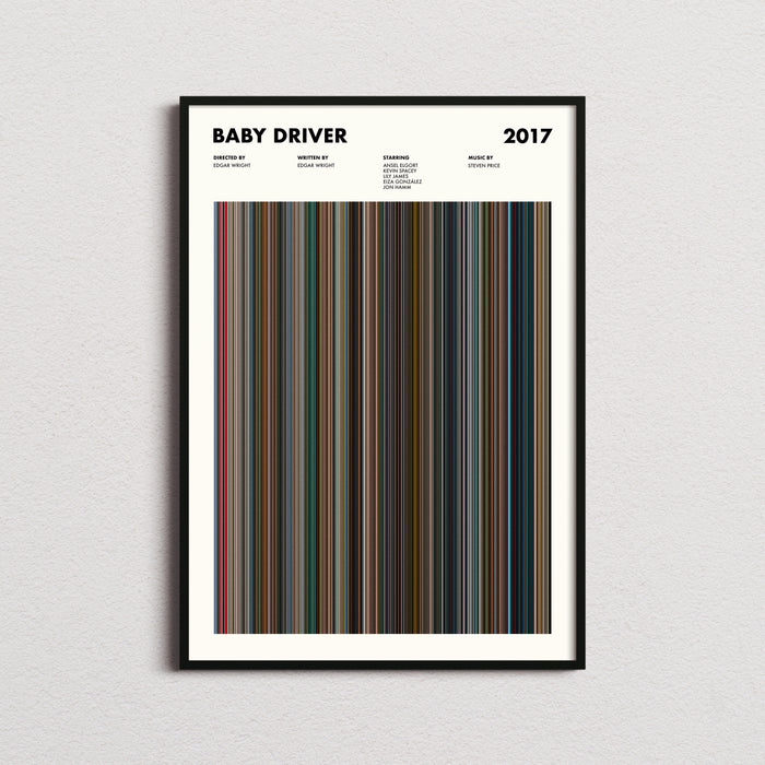 Baby Driver Movie Barcode Poster