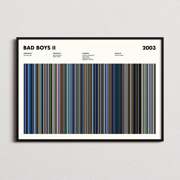 Bad Boys 2 Movie Barcode Poster