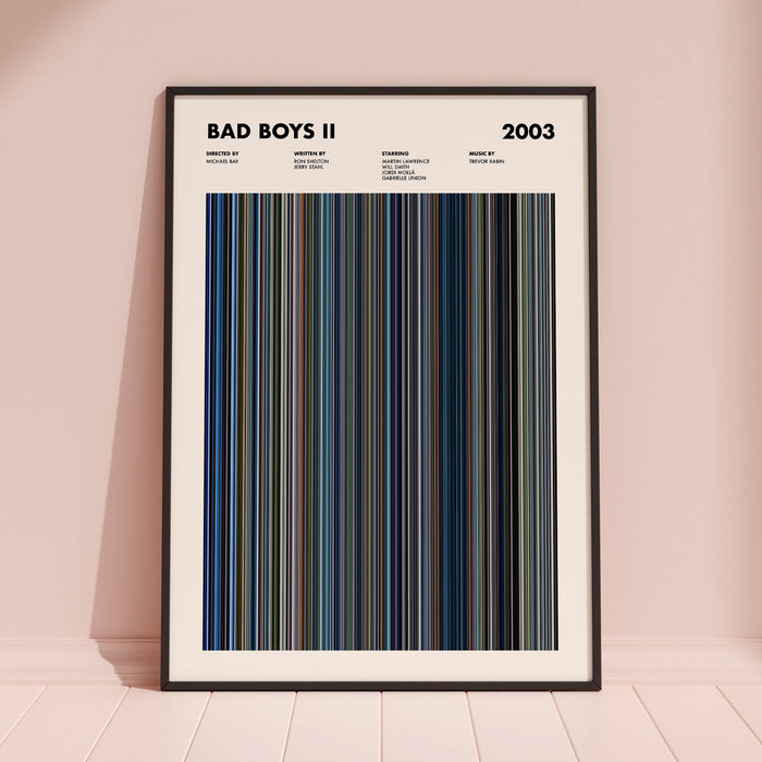 Bad Boys 2 Movie Barcode Poster