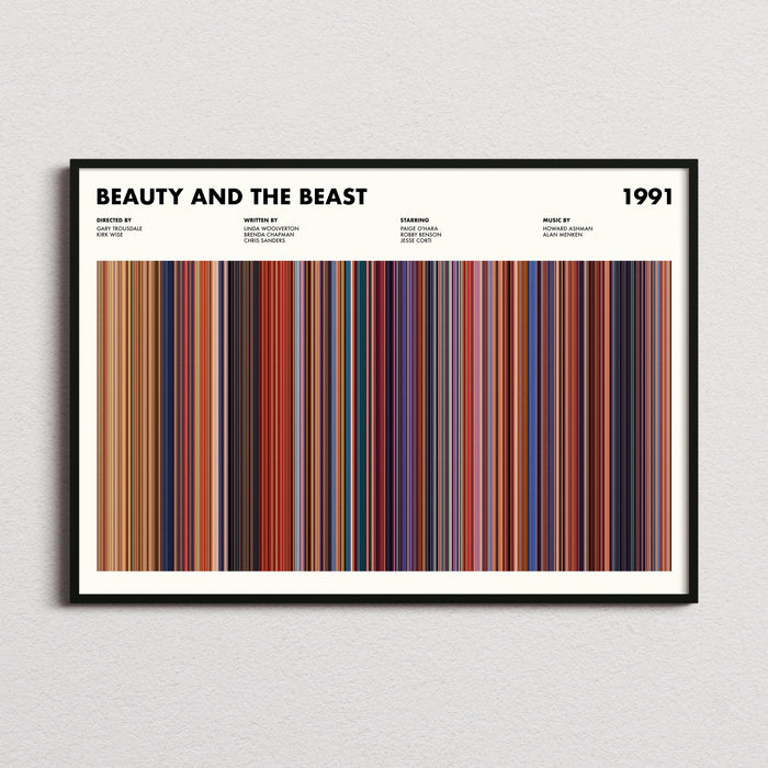 Beauty and the Beast Movie Barcode Poster