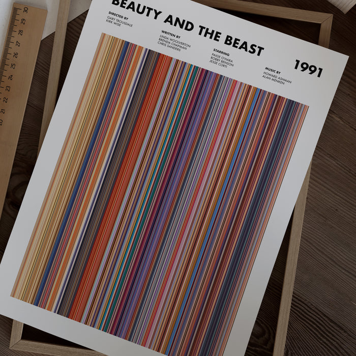 Beauty and the Beast Movie Barcode Poster