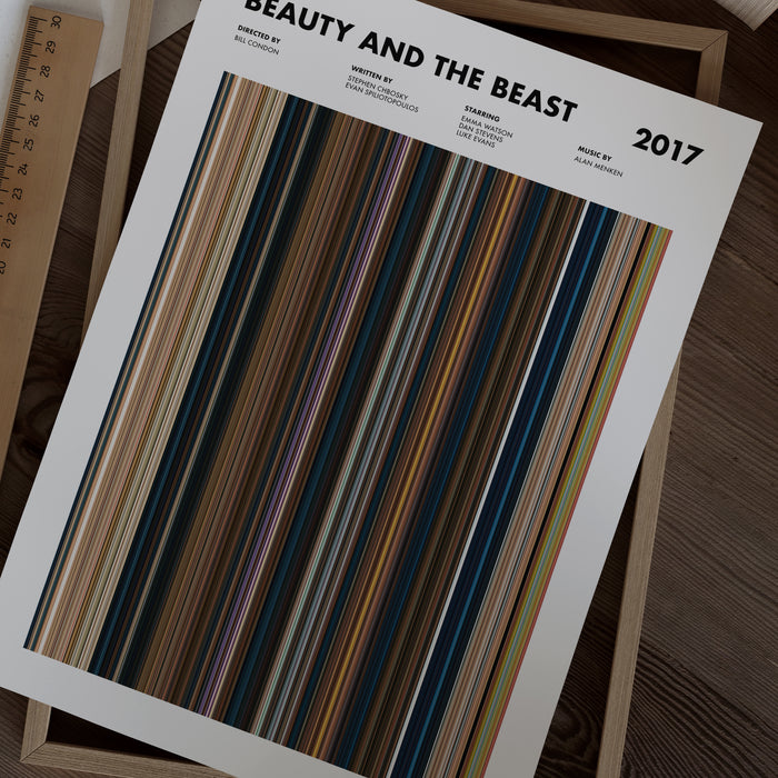 Beauty and the Beast 2017 Movie Barcode Poster