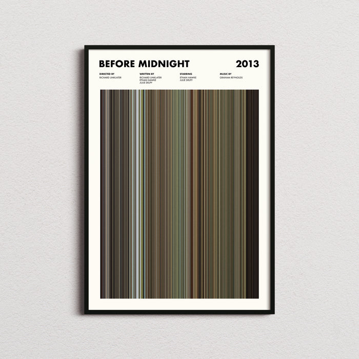 Before Midnight Movie Barcode Poster