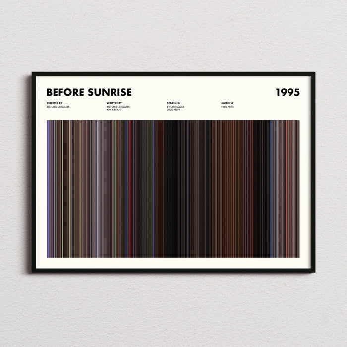 Before Sunrise Movie Barcode Poster