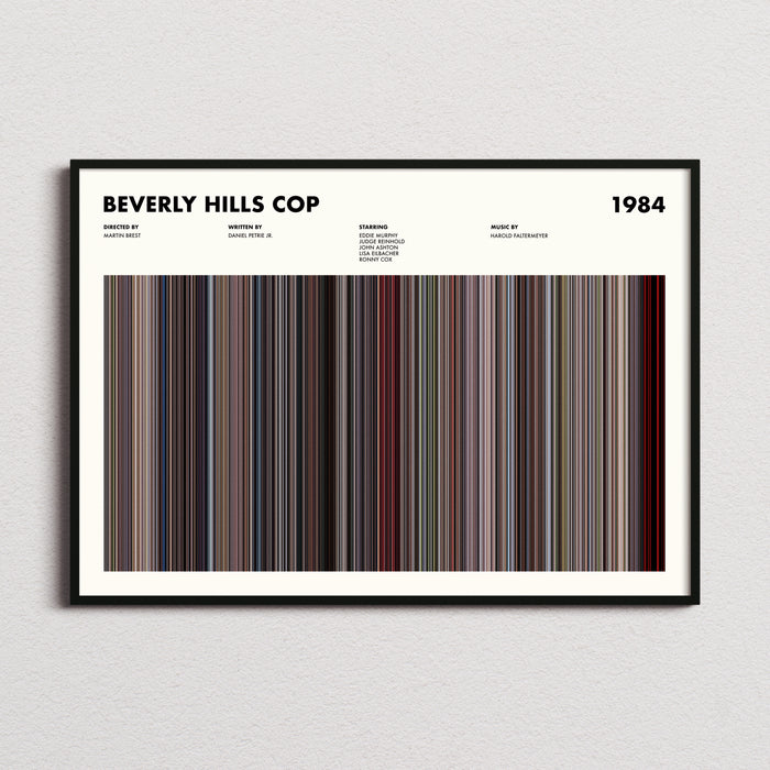 Beverly Hills Cop Movie Barcode Poster