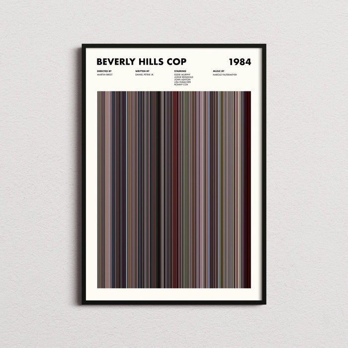 Beverly Hills Cop Movie Barcode Poster