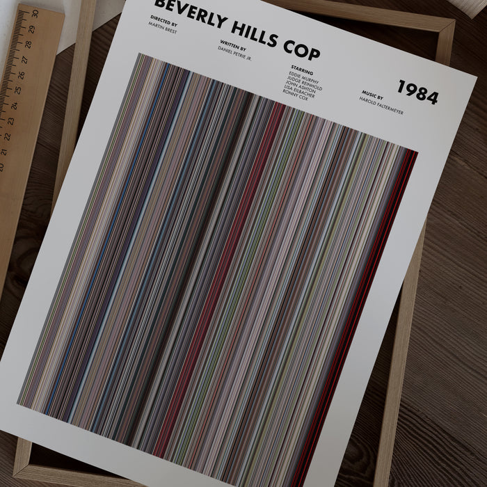 Beverly Hills Cop Movie Barcode Poster