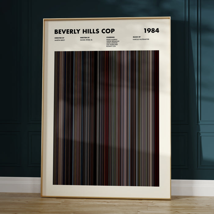 Beverly Hills Cop Movie Barcode Poster