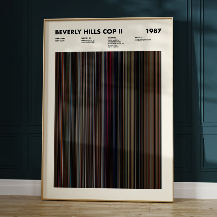 Beverly Hills Cop 2 Movie Barcode Poster