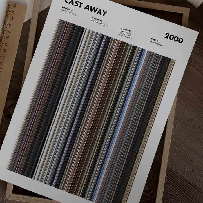 Cast Away Movie Barcode Poster