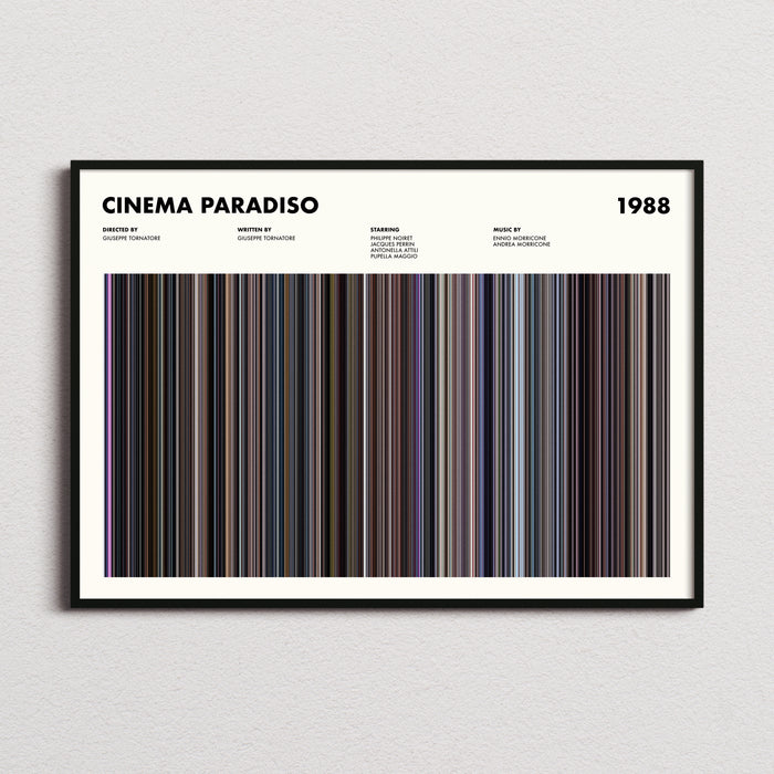 Cinema Paradiso Movie Barcode Poster