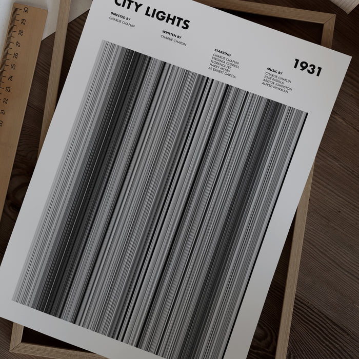 City Lights Movie Barcode Poster